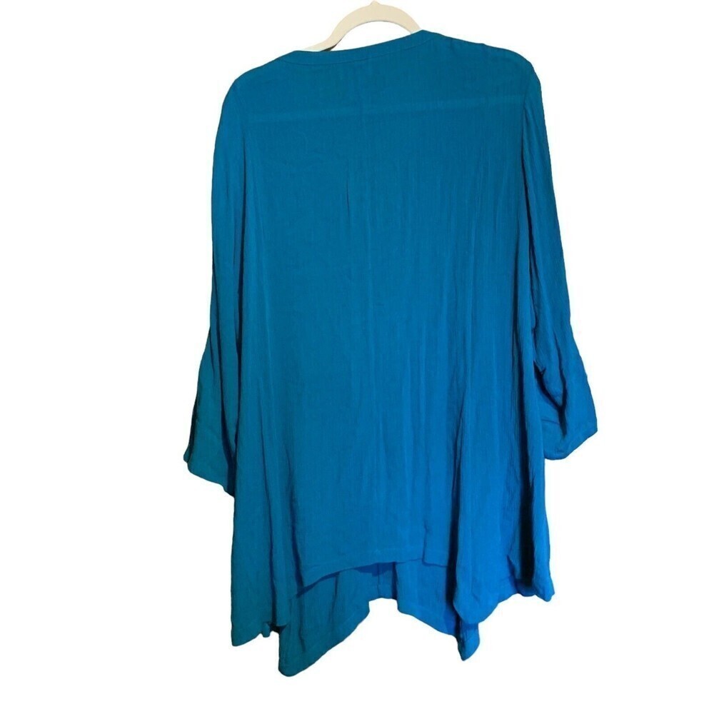 Soft Surroundings Womens Size Large Blue Rayon Scoop Neck Lagenlook Tunic Top - Picture 3 of 4